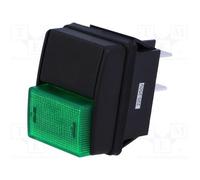 Interruptor presion 2 pulsadores negro/verde 10a/250vac off-on