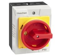 Interruptor principal de 4 polos, 20A, IP65, con selector rotatorio de encendido/apagado