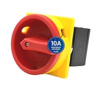 Interruptor principal Intratec 10A, 4 polos - Interruptor de carga IP65 para montaje frontal - Interruptor de emergencia ideal para la industria - Interruptor rotativo seguro 230V 400V
