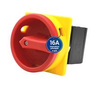 Interruptor principal Intratec 16A, 4 polos - Interruptor de carga IP65 para montaje frontal - Interruptor de emergencia ideal para la industria - Interruptor rotativo seguro 230V 400V