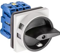 Interruptor principal Kraus & Naimer, 3 polos, montaje frontal con 4 orificios, dimensiones 64x64, Ith=32A, 11kW (AC-23B, 400V AC), sección de cable 6 mm², 1 unidad.