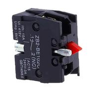 Interruptor pulsador con bloque de contactos de plata/latón, accesorio serie XB2, 10 A, ZB2BE102C (NC) y ZB2-BE101C (NO).(NC 10PCS)