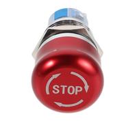 Interruptor Pulsador de Emergencia Tipo Hongo Sellado Rojo | Corte Inmediato de Energía, Compatibilidad, Material Latón Niquelado para Equipos Industriales