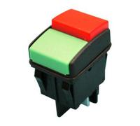 Interruptor pulsador doble verde/rojo 1cto 16a/250