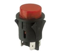 Interruptor/pulsador unipolar on-off luminiso rojo