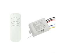 Interruptor remoto inalámbrico de 220 V para iluminación, interruptor de pared de 1/2/3 canales con receptor, alcance de 20 m, 2000 W por canal, carcasa ABS (3 vías)