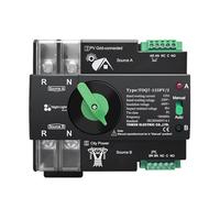 Interruptor selector eléctrico de transferencia automática de potencia dual ATS de riel DIN de 220 V y 230 V, ininterrumpido, 2P, 63 A, 100 A, 125 A, TOQ7 PV(100A)