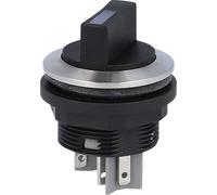Interruptor selector iluminado, con mecanismo de bloqueo, 1P + 1S, con posibilidad de iluminación, de forma redonda, con conector plano SHORTRON de 2,8 mm x 0,8 mm - 1 unidad