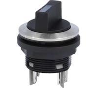 Interruptor selector iluminado, con mecanismo de bloqueo, 1P + 1S, con posibilidad de iluminación, de forma redonda, con conector plano SHORTRON de 2,8 mm x 0,8 mm - 1 unidad