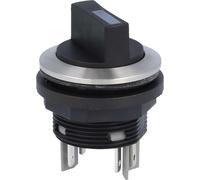 Interruptor selector iluminado, modelo Georg Schlegel, 1P + 1S, con iluminación, redondo, con conector plano SHORTRON de 2,8 mm x 0,8 mm - 1 unidad