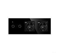 Interruptor Táctil 1 Vía Panel Vidrio Templado Negro(black) | Panel vidrio templado, negro, rayones, 1 vía, sin cable neutro necesario