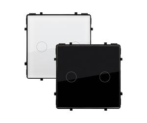 Interruptor Táctil Doble Moderno de Cristal - Ledkia White