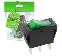 Interruptor Unipolar Verde Luminoso en Tamaño 11 x 30 mm 16A 250V Conexión 3 Fastons 6,3 mm - Garantía de 5 Años - ONIX TECH