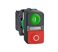 Interruptor XB5AW73731M5: doble varilla de 22 mm.Pos: 1 NC + NO LED ROJO/VERD...