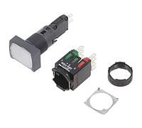 Interruptor XB6DF1B5B: Presión 16mm Barra.Pos: 2 NC + NO LED BLANCO 12-24VDC ...