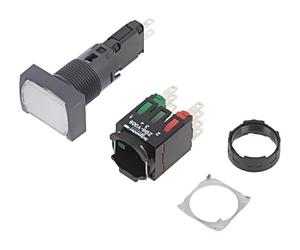 Interruptor XB6DF1B5B: Presión 16mm Barra.Pos: 2 NC + NO LED BLANCO 12-24VDC ...