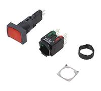 Interruptor XB6DW4B5B: Presión 16mm Barra.Pos: 1 NC + NO LED ROJO 12-24VDC SC...