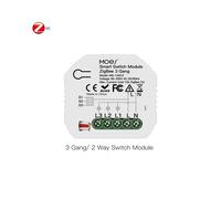 (Interruptor ZigBee de 3 bandas) Módulo de interruptor inteligente ZigBee Wifi de Moes, interruptor de cortina