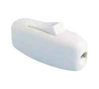 Interrutor de paso blanco, 2A 250V, ideal para controlar iluminación en espacios domésticos y comerciales.