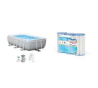 Intex 26784NP Piscina Rectangular, con depuradora, 300 x 175 x 80 cm & 29003-PACK 3 Cartuchos Filtro Tipo A