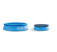 Intex 28106NP - Piscina hinchable INTEX, Piscina redonda, Ø244x61 cm + 28020 - Cobertor piscina hinchable Easy Set 244 cm