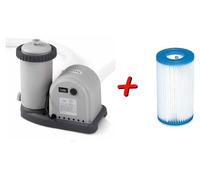 INTEX 28636GS: Bomba de filtración para piscina, bomba para piscina de 5678 L/h, bomba para piscina, piscina + 1 cartucho de filtro adicional