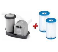 INTEX 28636GS: Bomba de filtración para piscina, bomba para piscina de 5678 L/h, bomba para piscina, piscina + 2 filtros adicionales