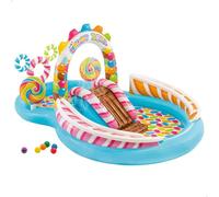 INTEX 57149NP - Centro de juegos hinchable Candy Zone 295 x 191 x 130 cm, Azul, 2 años a 10 años