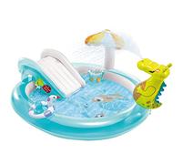 Intex Centro de Juegos Cocodrilo con Tobogán 57165NP - Piscina Infantil Multijuegos 201x170x84 cm