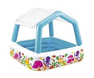 Intex 57470NP - Piscina Hinchable Infantil intex con toldo extraíble - 157x157x122 cm - 295 l