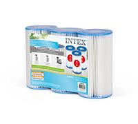Intex Cartuchos de filtro Tipo A Fibra Dacron Altura 20,2 cm Diámetro 10,8/5 cm Pack 3 2–5,7 m³/h