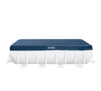 INTEX - Cobertor piscina rectangular Prism Frame 400x200 cm de vinilo resistente 0,18 mm con agujeros drenaje y sistema cuerda para piscinas desmontables