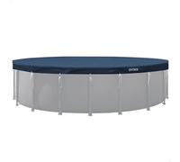 Intex Cobertor Piscina Redonda, Mide 6,10 Metros diámetro, Azul Oscuro, Incluye cordón de Agarre, Agujeros de Drenaje, Voladizo de 20 cm, Funda de Piscinas, Lona Circular Protectora (58017)
