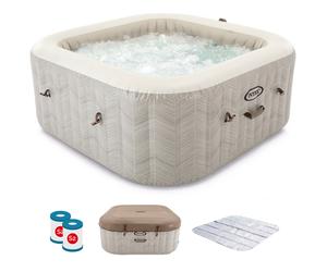 Intex Cuadrada Chevron Deluxe 28446EX - Ø173x71 cm - Piscina de hidromasaje spa