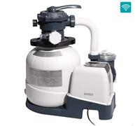 INTEX - Depuradora de arena Krystal Clear 7.900 L/H, SX2100, 6 vías, hasta 37.800 L, con wifi, de sílice, vidrio, bolas filtrantes, filtro piscina, bomba de filtración, para piscinas desmontables