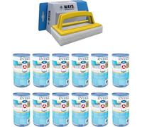 Intex - Filtro tipo A - 12 unidades - Compatible con bombas de filtración 28604GS/28638GS/28636GS y cepillo de limpieza WAYS