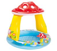 INTEX Piscina bebé hinchable con parasol champiñón 102x102x89 cm - 45 l