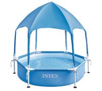 INTEX Piscina desmontable hexagonal 700 litros Canopy Metal Frame con toldo desmontable