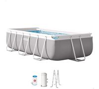 INTEX - Piscina desmontable rectangular Prism Frame de hasta 5 metros, incluye depuradora y escalera, color gris, resistente y duradera, +6 años, 45-60 min. montaje, piscinas desmontables grandes,