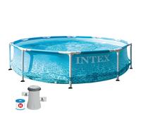 INTEX Piscina desmontable redonda Metal Frame Beachside con depuradora