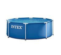 INTEX Piscina Exterior con Estructura de Acero, Redonda, 244 x 76 cm, Azul, Montaje en 30 Minutos