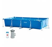 Intex Pools Piscina desmontable rectangular Metal Frame con depuradora 450x220x84 cm azul