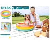 Intex Piscina Hinchable 3 Aros Colores con Suelo Hinchable Capacidad 28 Litros para Niños de 1 a 3 Años 61x22 cm Modelos Surtidos