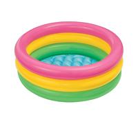 Intex Piscina Hinchable 3 Aros Sunset, Piscina Inflable Reutilizable Para Niños, Juguete De Agua Grueso Portátil Para Jardín, Fiesta Redonda, Interior Y Exterior