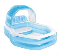 INTEX Piscina hinchable infantil con sillón y toldo azul 229x191x135 cm