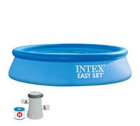 INTEX - Piscina hinchable redonda Easy Set de hasta 4 metros de diámetro, color azul, con depuradora incluida, resistente y duradera, +6 años, diseño sencillo, fácil montaje en 10 min, piscinas