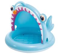 Intex Pools Piscina hinchable Angler Fish 127×102×86 cm, parasol y suelo acolchado, diseño 3D