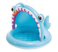 Intex Pools Piscina hinchable Angler Fish 127×102×86 cm, parasol y suelo acolchado, diseño 3D
