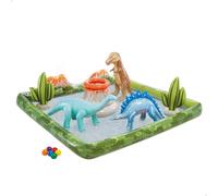 Intex, Piscina Infantil Hinchable con dispersor de Agua y Juego Lanzamiento Bolas, 410 l, Máx 81 kg, Dinosaurios, Incluye Parche reparación, Centros de Juego para niños, +2 años (56132)
