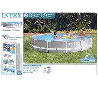 Intex Pools Piscina desmontable redonda Prisma Frame 26712NP Ø366x76 cm Gris + bomba de filtro 45 W